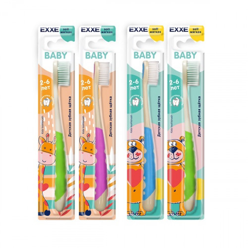 EXXE Baby Зубная щетка детская 2-6 лет мягкая (12/48) EXXE Baby Зубная щетка детская 2-6 лет мягкая (12/48)